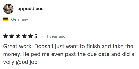 5-star review from appeddleos, Germany