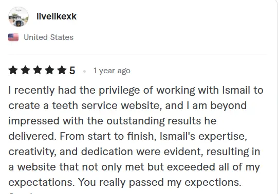 5-star review from livelkexk, United States