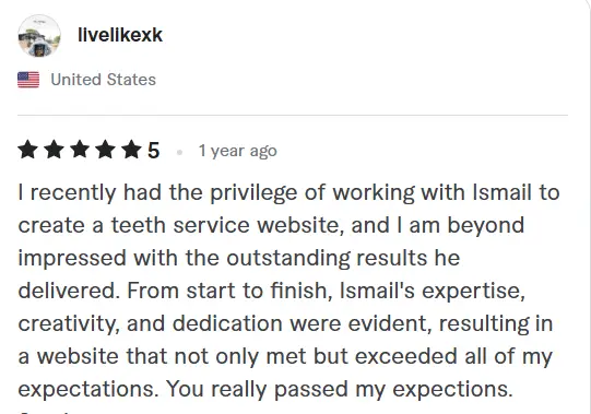 5-star review from livelkexk, United States