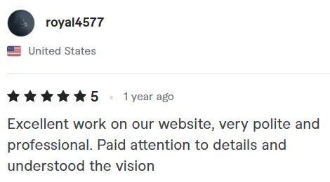 5-star review from royal4577, United States