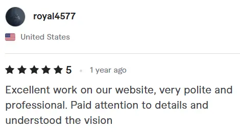5-star review from royal4577, United States