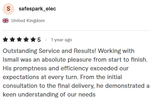 5-star review from safespark_elec, United Kingdom